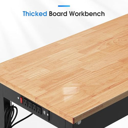 Antifir 60'' Adjustable Workbench, Heavy Duty Workstation - size: 60"x24"|Socket