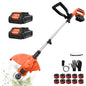 Electric Weed Wacker Eater String Trimmer Weed Whacker Battery Operated 21V - color: Orange