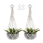 Artilady Plant Hanger Macrame, Hanging Planter for Indoor Plants Holder - color: White a