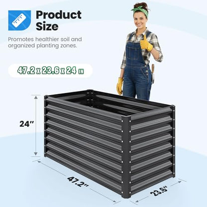 Quictent Galvanized Raised Garden Bed 4x2x2 Ft 2PCS - color: Dark Grey, size: 4x2x2 ft-2PCS