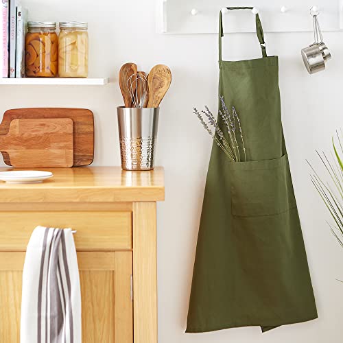 DII Everyday Basic Kitchen Collection - color: Sage, size: Regular Size Chef Apron (Pack of 12)