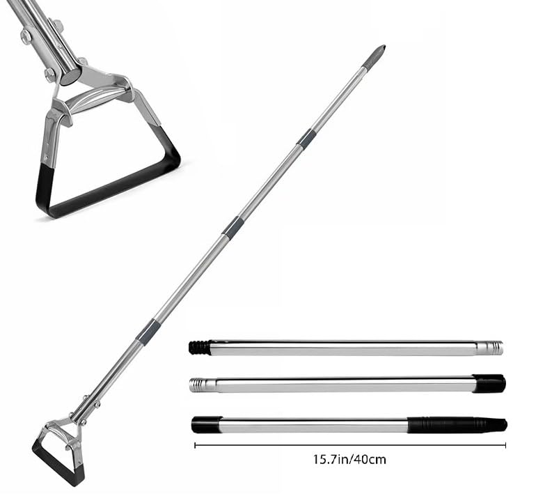 Hoe Garden Tool, Scuffle Garden Hoe with Long Handle, Adjustable Hula Hoe for Easy Weeding (45 Inch)