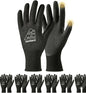 toolant Microfoam Nitrile Work Gloves with Grip, 6 Pairs, Black, Medium - color: Black-6pairs, size: Medium