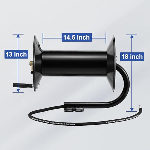 M MINGLE Pressure Washer Hose Reel 300ft x 3/8" / 500ft x 1/4", 4000 PSI - size: 300FT