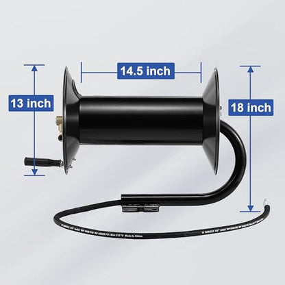M MINGLE Pressure Washer Hose Reel 300ft x 3/8" / 500ft x 1/4", 4000 PSI - size: 300FT