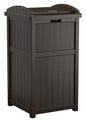 Suncast 33 Gal, Resin Hideaway Garbage Can with Secure Lid, Java Brown
