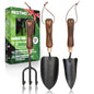 RESTMO Gardening Tools Set, 3-in-1, Carbon Steel, Wooden Handle, Brown - size: Gardening Tool Set
