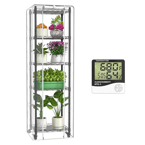 Mini 5-Tier Greenhouse for Indoor ,15.7" L×11.8" W×62.3" H