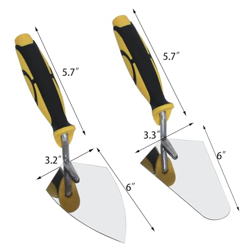 Concrete Masonry Tools Set 6" Stainless Steel Pointing and Gauging Brick Laying Trowel Stucco Cement Flooring Kit Construction Hand Tool