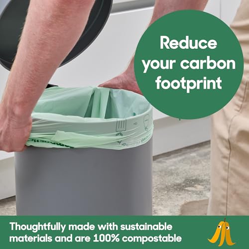 Compostic Compostable Trash Bags, 13 Gallon Tall Kitchen (50 Count) Starter Pack — Extra Strong, Home Compostable, Plant-Based, Non-Toxic, Unscented Garbage Bags - size: 50 Count (Pack of 1), style: Tall 13 Gallon