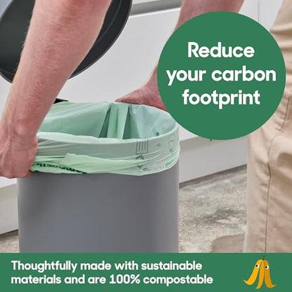 Compostic Compostable Trash Bags, 13 Gallon Tall Kitchen (50 Count) Starter Pack — Extra Strong, Home Compostable, Plant-Based, Non-Toxic, Unscented Garbage Bags - size: 50 Count (Pack of 1), style: Tall 13 Gallon