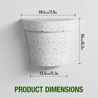Asnext 2 Pack Wall Planter, 7.5 Inch Wall Haning Planter, Speckled White - color: Speckled White