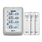 Indoor Outdoor Thermometer Wireless 4.5 Inch Display Digital Hygrometer - color: White