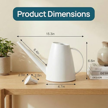 Modern 1.8 Liter Plastic Watering Can with Detachable Spout and Sprinkler Head, Designed for Controlled Pouring and Easy Handling, White - color: White
