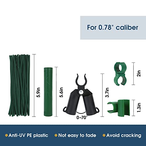 NANOPRETTY Adjustable Garden Stakes Connectors for 0.78" Rods - size: Accessorie Kit-0.78 Inch