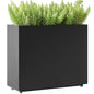 30" Tall Black Metal Planter with Middle Shelf, 36Wx11Dx30H - color: Black, size: 36Wx11Dx30H