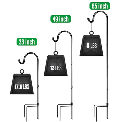 GOFORWILD 2 Pack 65 Inche Adjustable Shepherd Hooks for Outdoor - size: 65 Inch