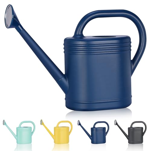 2 Gallon Watering Can for Indoor Plants, Garden Watering Cans for Outdoor Plant House Flower, Modern Plant Watering Can Large Long Spout with Sprinkler Head - color: Blue, size: 2 Gallon