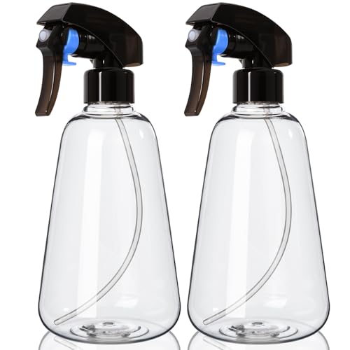 Spray Bottle 2 Pack, 16oz - Ultra Fine Mist, Plant Mister Indoor, Funnel - color: Clear