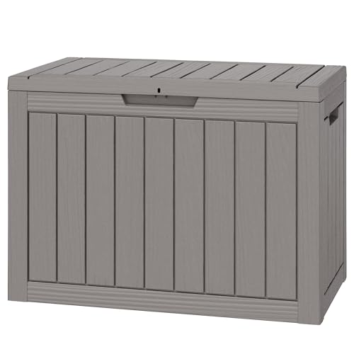 Outdoor Storage Waterproof Deck Box for Patio (50 Gallon, Grey) - color: Grey, size: 50 Gallon