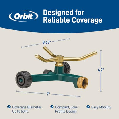 Orbit 58257N Lawn and Garden 3-Arm Metal Sprinkler with Wheel Base - style: 3-Arm Sprinkler