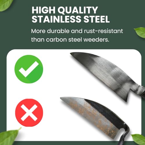 forest Originals Hounen Miyawaki Nejiri Kama Weeder – Japanese Weeding Sickle, Twisted Stainless Steel, 4.7 in (12 cm) Blade, 13 in (33 cm), Root Slicer for Garden Beds & Crabgrass, Made in Japan