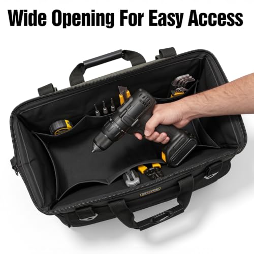 18 Inch Heavy Duty Tool Bag, 16-Pocket Tool Box Organizer, Black - color: Black, size: 18 Inch