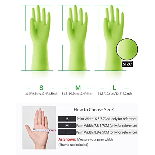 Alimat PluS Rubber Dishwashing Gloves Latex Free, Without Liner, Small - color: Red+green+orange, size: Small (Pack of 3)