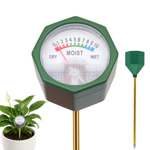 Soil Moisture Meter, 6.5-inch Probe for Most Pots – Instant Read, No Battery, Single Probe Gentle on Roots, Color-Coded Display for Indoor & Outdoor Plants