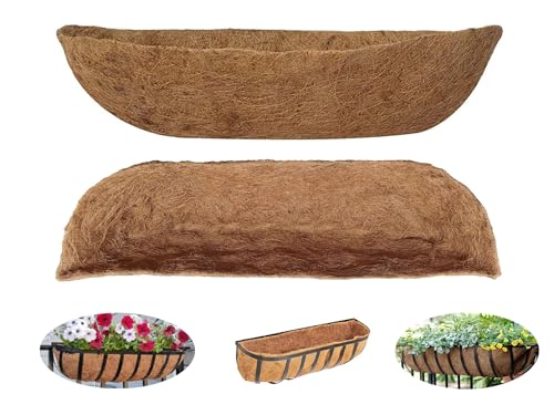 1 PC 30 Inch Coco Liners Coconut Liners Window Box Liners for Planters, Railing Basket Coco Liners,，100% Natural Coir Liners for Metal Hanging Basket - size: 30in-1pc-2019
