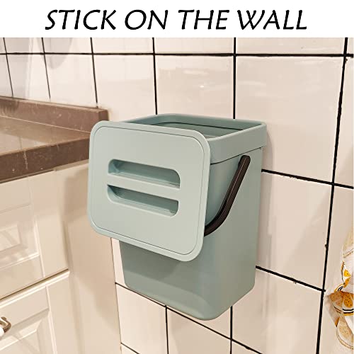 stonespace 1.3 Gal Compost Bin, Hanging Kitchen Trash Can with Sealed Lid - color: Blue, size: 5L/1.3GAL