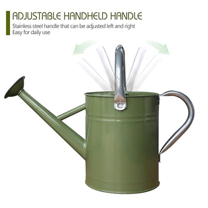 Metal Watering Can, 1 Gallon for Outdoor Garden Plants,EGreen - color: Emerald Green