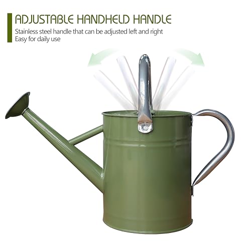 Metal Watering Can, 1 Gallon for Outdoor Garden Plants,EGreen - color: Emerald Green