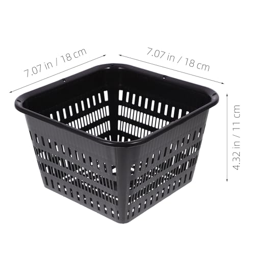 20pcs Square Net Pots for Hydroponics - 7. 1in Heavy Duty Slotted Mesh Net Cups for Dwc System Large Plastic Orchid Pots with Holes - Black Wide Lip Bucket Insert - color: 20pcs