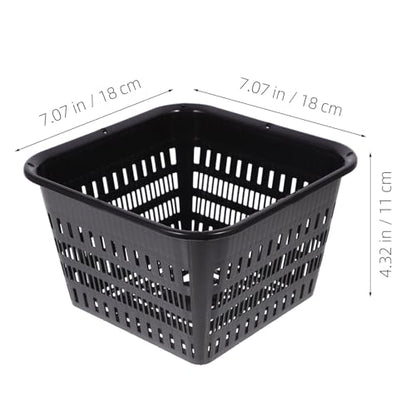 20pcs Square Net Pots for Hydroponics - 7. 1in Heavy Duty Slotted Mesh Net Cups for Dwc System Large Plastic Orchid Pots with Holes - Black Wide Lip Bucket Insert - color: 20pcs