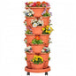 VECELO 7 Tier Vertical Garden Planter, Self Watering Stackable Planters with Wheels for Strawberries, Herbs, Flowers, Vegetables, Red - color: Red, size: 7 Tier