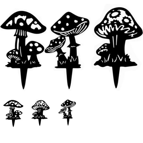 Decorative Garden Stakes， Fairy Garden Stakes, Butterfly Fairy Stakes for Weather Resistant Black Metal Outdoor Decorative Art for Women Gift (Matte Black, 6P-C) - color: Black, size: 6Pack L