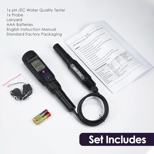 pH Meter for Food 3-in-1 Digital pH EC Temperature Meter with ATC, Food pH Tester for Checking Fermentation/Bread Dough/Sausages, Waterproof pH Probe Meter for Cosmetics, Solid and Soft Soil Sample - color: 3-in-1 Food pH Meter