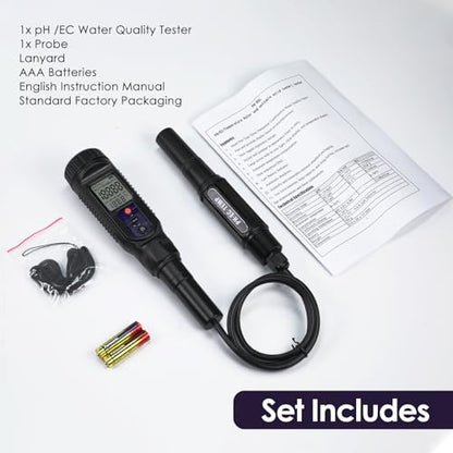 pH Meter for Food 3-in-1 Digital pH EC Temperature Meter with ATC, Food pH Tester for Checking Fermentation/Bread Dough/Sausages, Waterproof pH Probe Meter for Cosmetics, Solid and Soft Soil Sample - color: 3-in-1 Food pH Meter