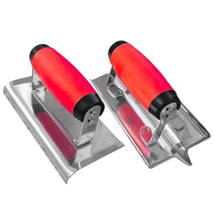 2 Pack Concrete Tools, 6" x 3" Stainless Steel Concrete Edger and Groover - size: 6", Groover+Edger