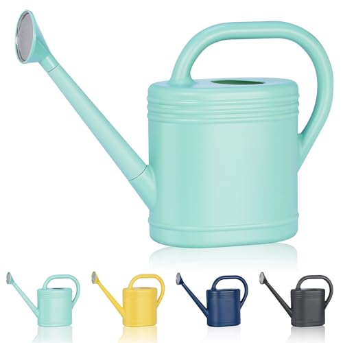 2 Gallon Watering Can for Indoor Plants, Garden Watering Cans for Outdoor Plant House Flower, Modern Plant Watering Can Large Long Spout with Sprinkler Head - color: Green, size: 2 Gallon