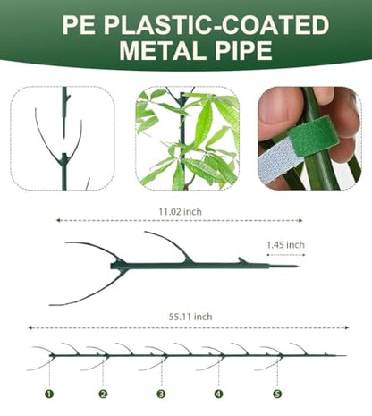 12 Pack Stackable Monstera Plant Support, Upgrade Pothos Plant Climber Support Indoor Plant Stakes with 12 Clips and Cable Ties Plant Poles for Vine Training Stem Stabilization