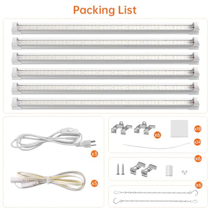 Bstrip 2ft Grow Light for Indoor Plants, 6-Pack Full Spectrum LED Strips - size: 2FT