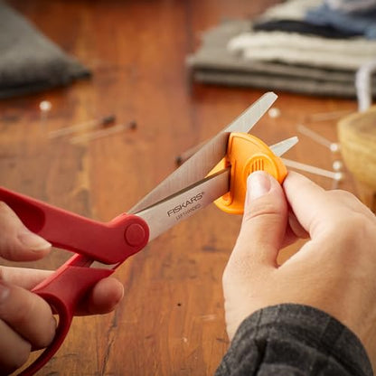 Fiskars 8" Left-Handed All-Purpose Scissors for Fabric & Crafts, Red - style: Left-Handed