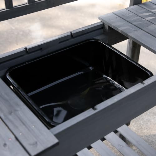 Outsunny Outdoor Potting Bench Table with Sliding Tabletop, Gray