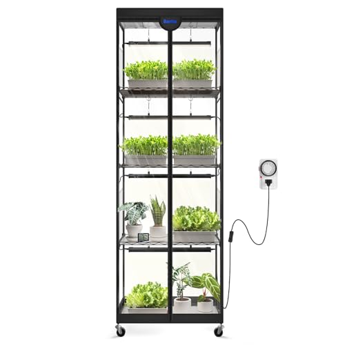 Barrina LP600 Indoor Greenhouse with Grow Light, 5 Tier Stand with Tent - color: 5000K, size: LP600-H70.9