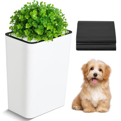 Jingmore Dog Poop Trash Can Outside 3.96 Gal/15 L, White - color: White, size: 3.96 Gal/ 15 L