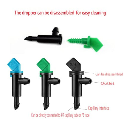 60-Pack Flag Drip Emitters for Drip lrrrigation, 3 Sizes,1/2/4 GPH