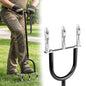 Manual Lawn Aerator Tool, Hollow Tines Plug Lawn Core Aerator, Heavy Duty Hand Soil Aeration Tool with Adjustable Handle, Grass Aeration Garden Tools for Lawn Care, Compacted Soil, Yard