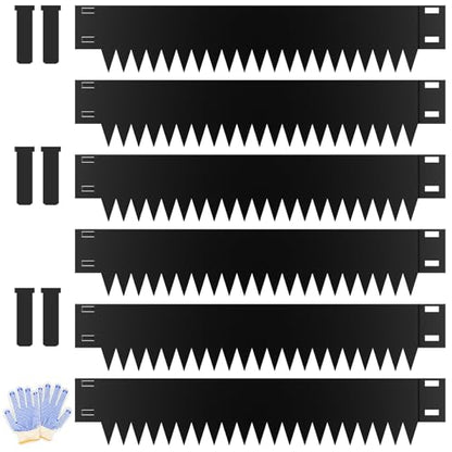 Landscape Edging 12 inch Height, Metal Edging, Black - size: 12 Inch 6Pcs